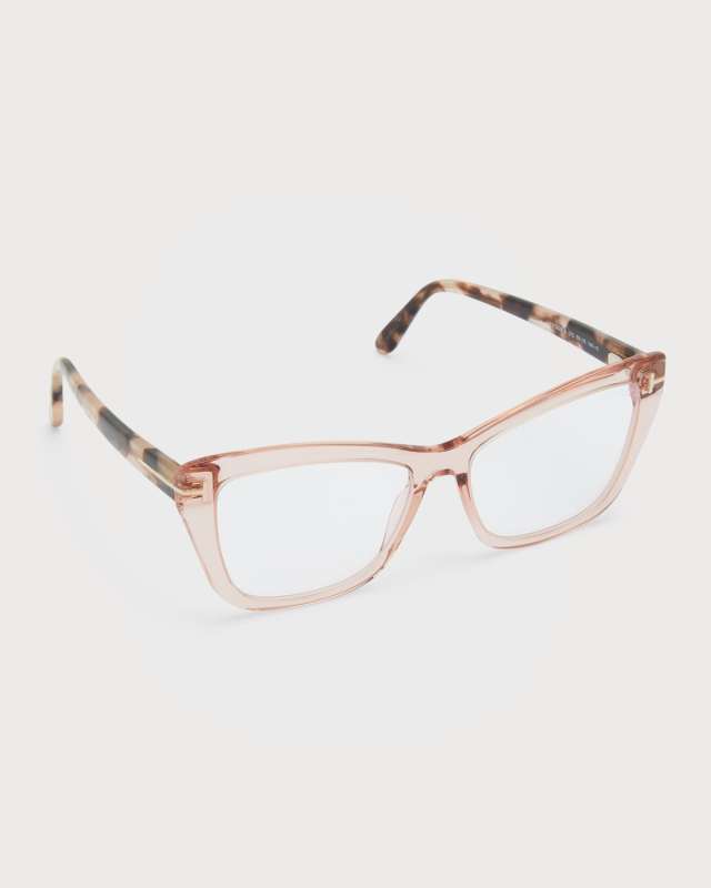 Blue Light Blocking Two-Tone Acetate Cat-Eye Glasses